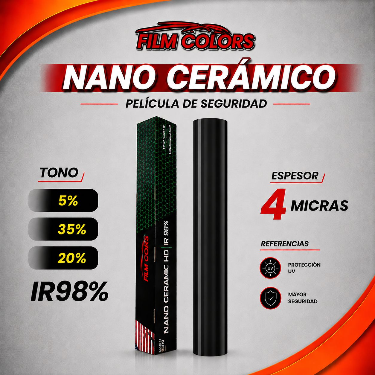 Película de seguridad nano cerámica HD Film Colors