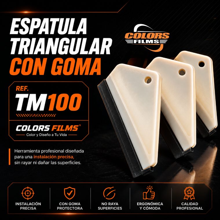 Espátula triangular con goma referencia TM100
