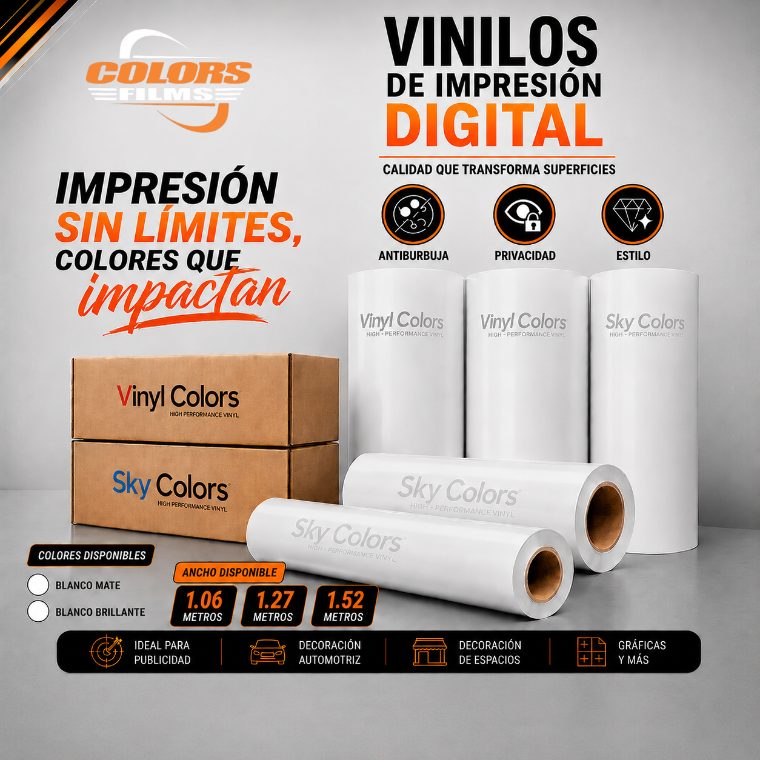 Vinilos de impresión digital blanco mate y brillante